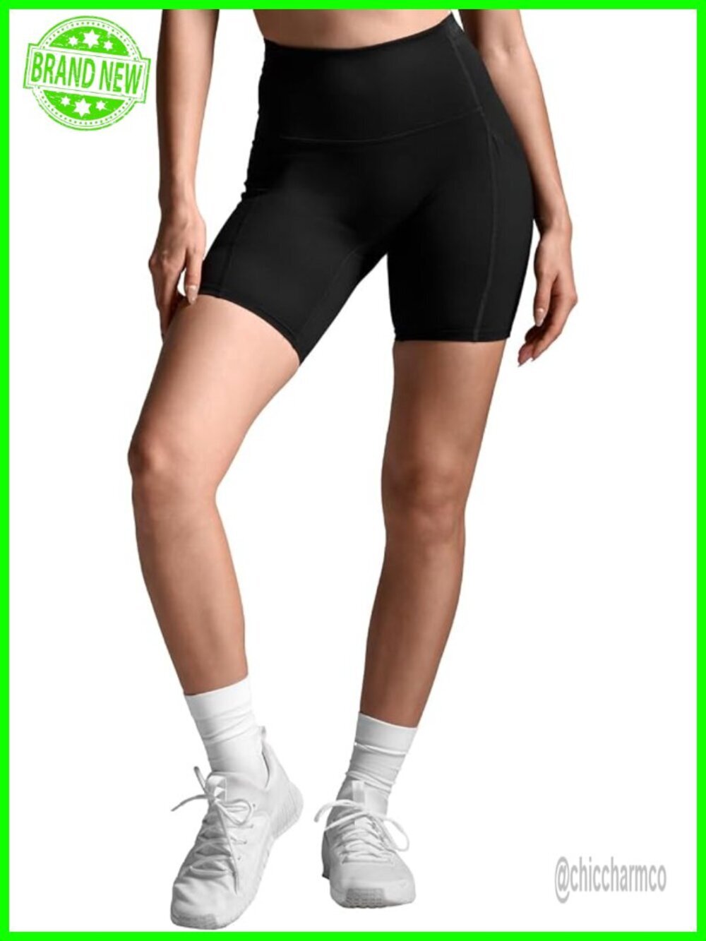 High-Waisted 6-Inch Compression Shorts with Pockets